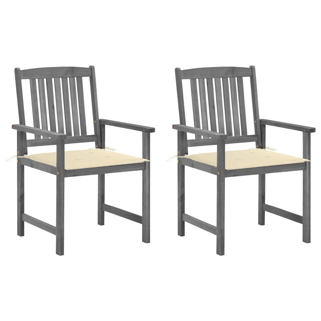 Tuinstoelen 2 St Met Kussens Massief Acaciahout Grijs 2