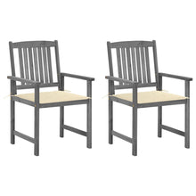 Tuinstoelen 2 St Met Kussens Massief Acaciahout Grijs 2