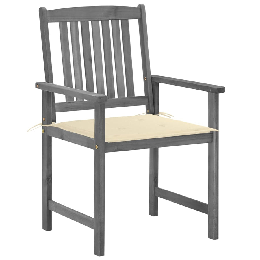 Tuinstoelen 2 St Met Kussens Massief Acaciahout Grijs 2