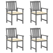 Tuinstoelen 4 st massief acaciahout grijs