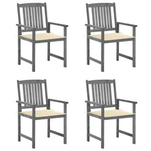 Tuinstoelen Met Kussens Massief Acaciahout Grijs 4 Crème