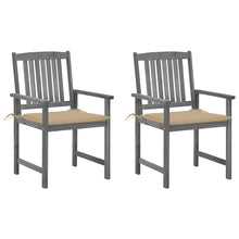 Tuinstoelen 2 St Met Kussens Massief Acaciahout Grijs 2