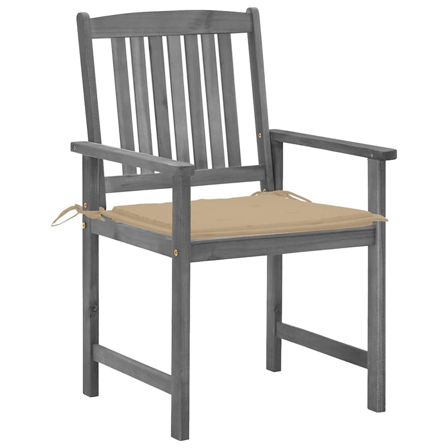 Tuinstoelen 2 St Met Kussens Massief Acaciahout Grijs 2