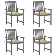 Tuinstoelen Met Kussens Massief Acaciahout Grijs 1 4 Beige