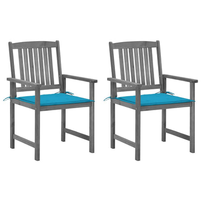 Tuinstoelen 2 St Met Kussens Massief Acaciahout Grijs 2