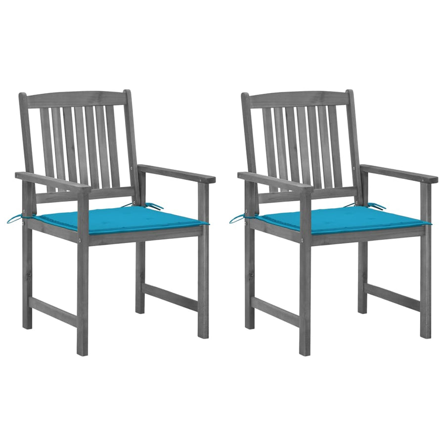 Tuinstoelen 2 St Met Kussens Massief Acaciahout Grijs 2