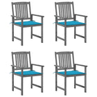 Tuinstoelen 4 st massief acaciahout grijs