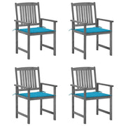 Tuinstoelen 4 st massief acaciahout grijs