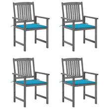 Tuinstoelen Met Kussens Massief Acaciahout Grijs 4 Blauw