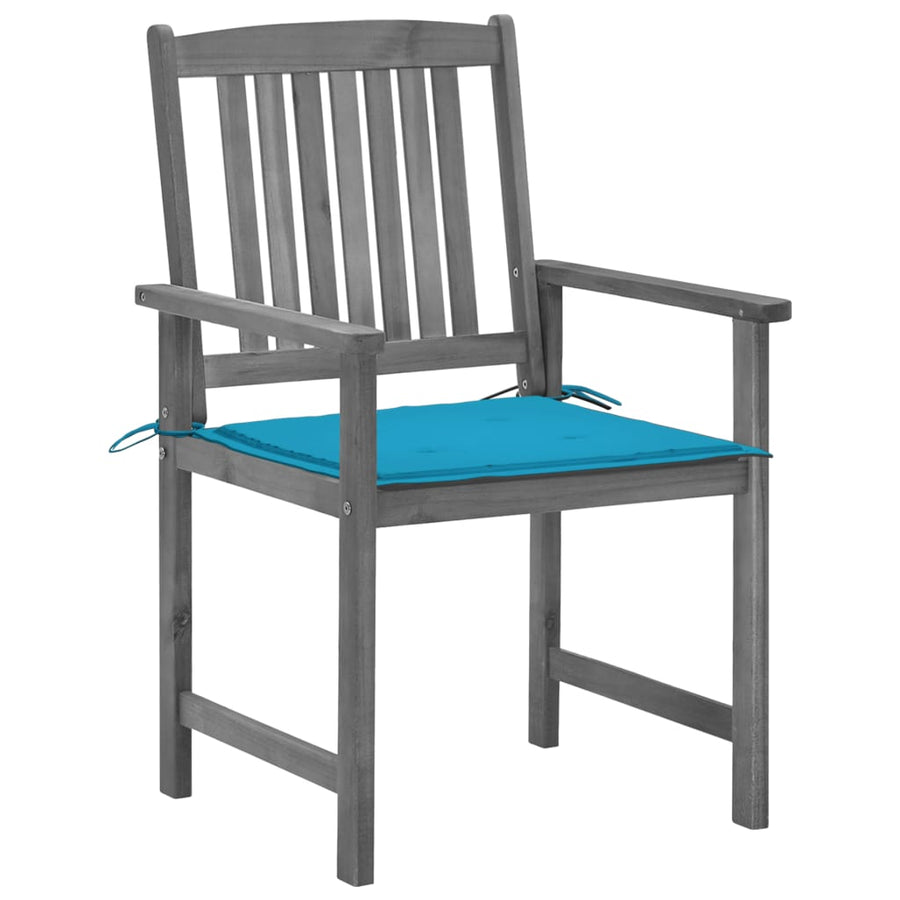 Tuinstoelen Met Kussens Massief Acaciahout Grijs 4 Blauw