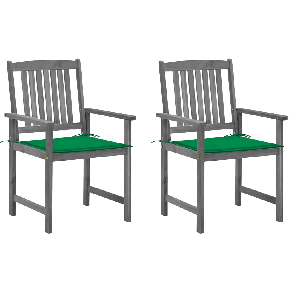 Tuinstoelen 2 St Met Kussens Massief Acaciahout Grijs 2