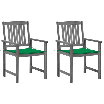 Tuinstoelen 2 St Met Kussens Massief Acaciahout Grijs 2