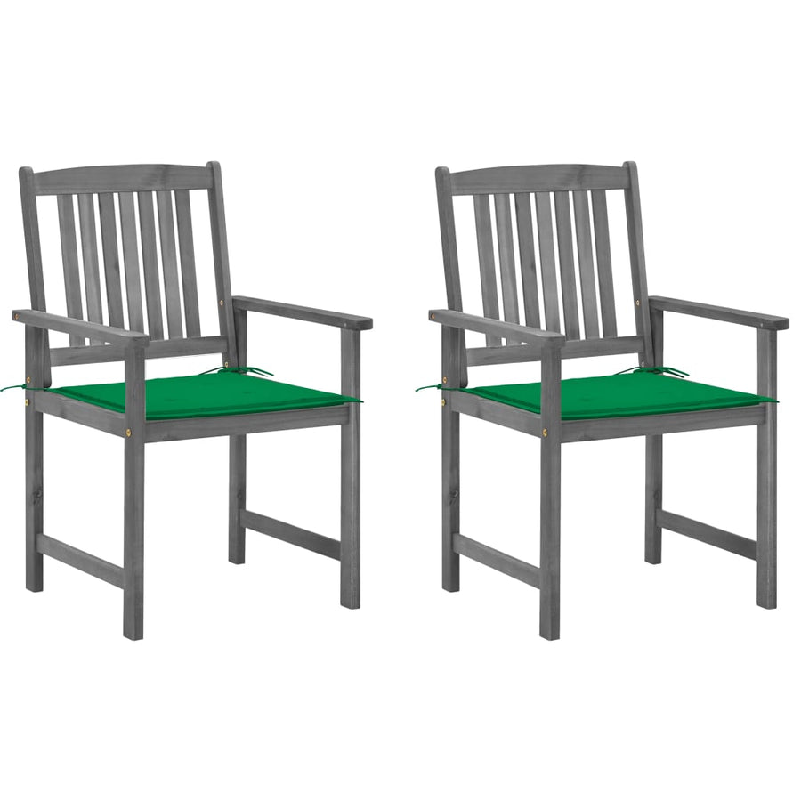 Tuinstoelen 2 St Met Kussens Massief Acaciahout Grijs 2