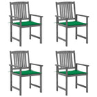 Tuinstoelen 4 st massief acaciahout grijs