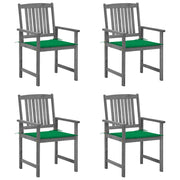 Tuinstoelen 4 st massief acaciahout grijs