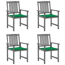 Tuinstoelen Met Kussens Massief Acaciahout Grijs 4 Groen