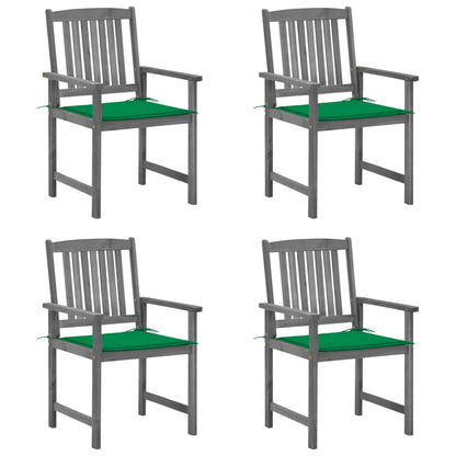 Tuinstoelen Met Kussens Massief Acaciahout Grijs 4 Groen