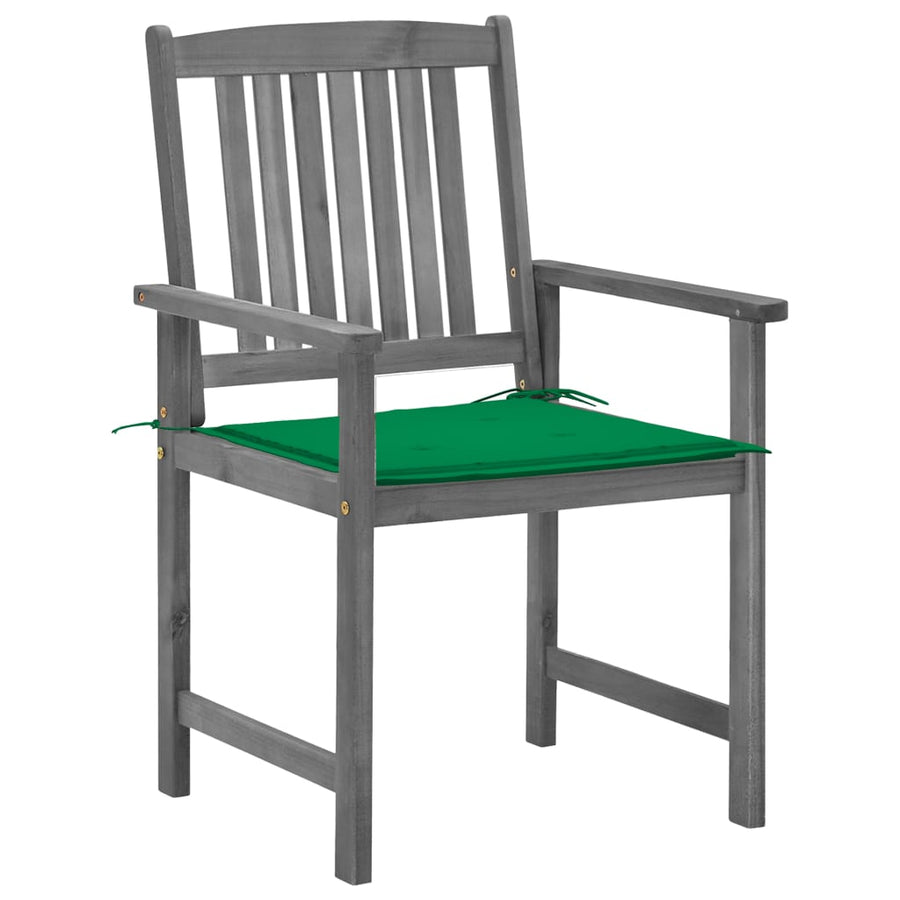 Tuinstoelen Met Kussens Massief Acaciahout Grijs 4 Groen