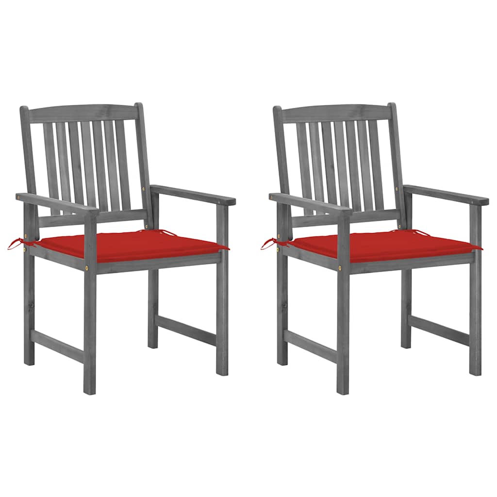 Tuinstoelen 2 St Met Kussens Massief Acaciahout Grijs 2