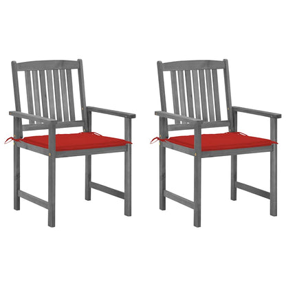 Tuinstoelen 2 St Met Kussens Massief Acaciahout Grijs 2