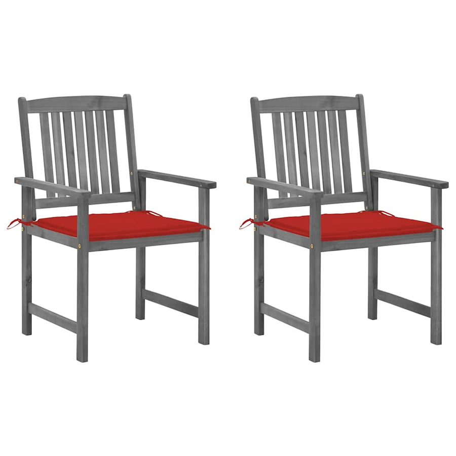 Tuinstoelen 2 St Met Kussens Massief Acaciahout Grijs 2