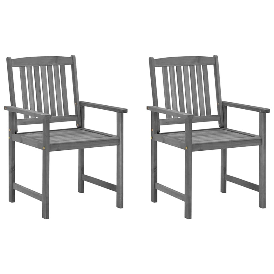 Tuinstoelen 2 St Met Kussens Massief Acaciahout Grijs 2