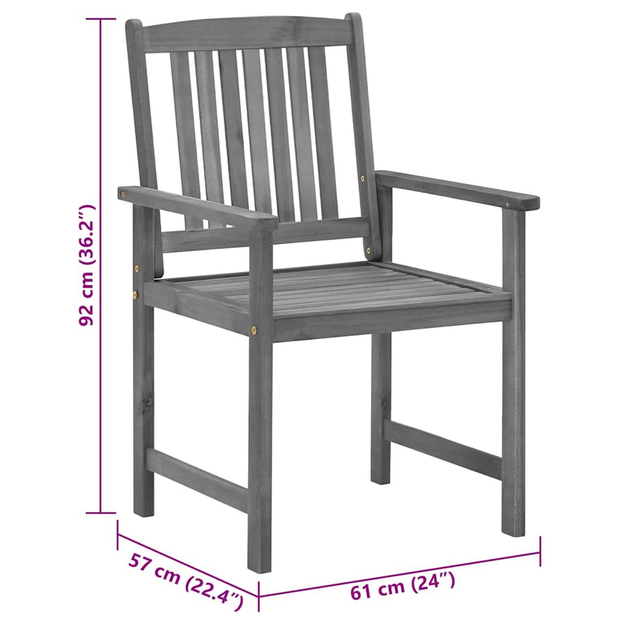 Tuinstoelen 2 St Met Kussens Massief Acaciahout Grijs 2