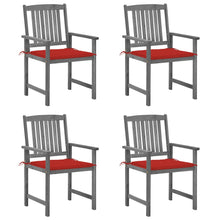 Tuinstoelen 4 St Met Kussens Massief Acaciahout Grijs Rood