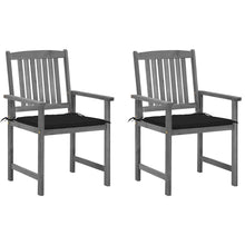 Tuinstoelen 2 St Met Kussens Massief Acaciahout Grijs 2