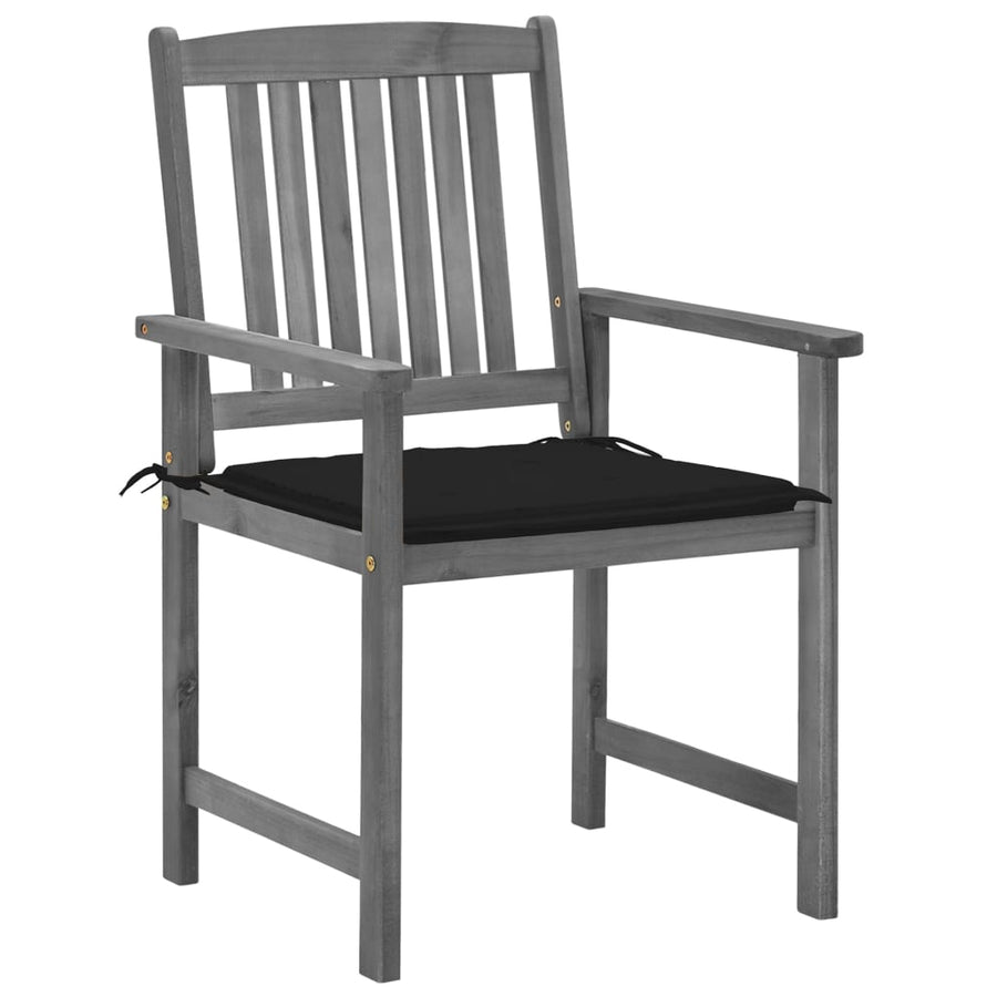 Tuinstoelen 4 St Met Kussens Massief Acaciahout Grijs 1 Zwart