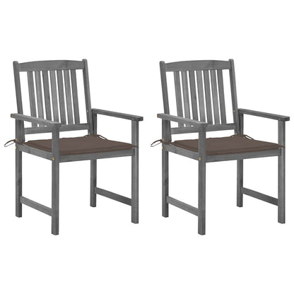 Tuinstoelen 2 St Met Kussens Massief Acaciahout Grijs 2