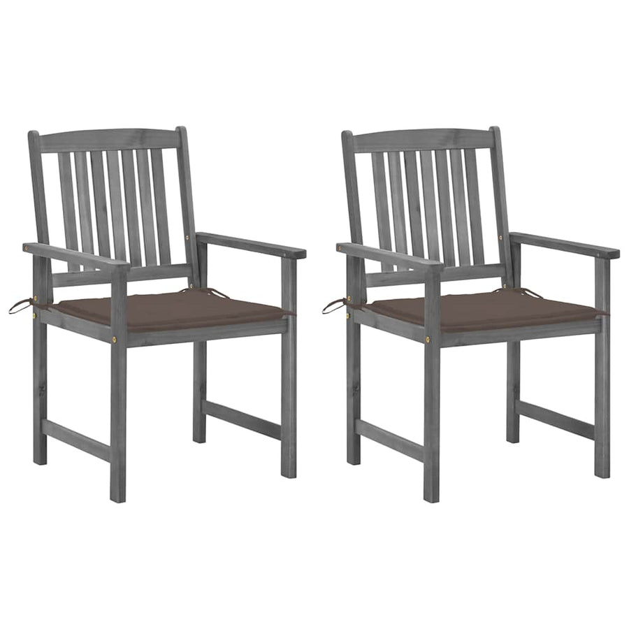 Tuinstoelen 2 St Met Kussens Massief Acaciahout Grijs 2