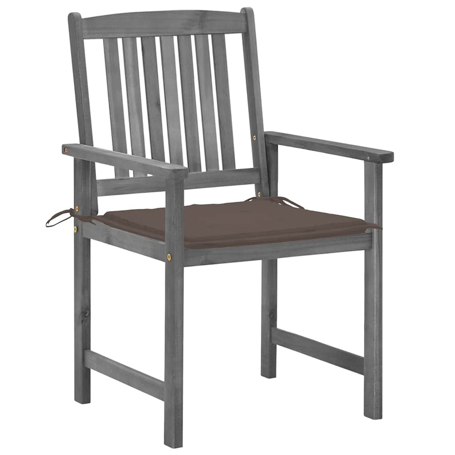 Tuinstoelen 2 St Met Kussens Massief Acaciahout Grijs 2