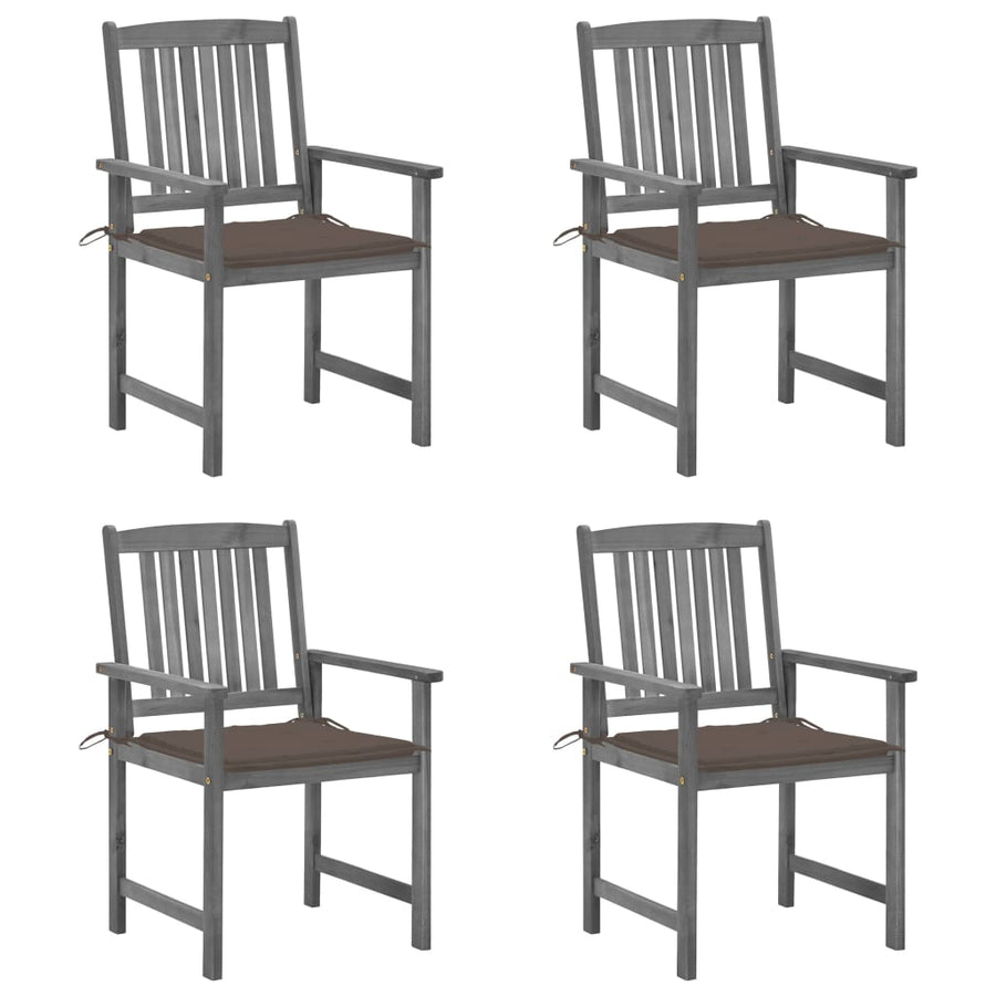 Tuinstoelen 4 St Met Kussens Massief Acaciahout Grijs Taupe