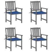 Tuinstoelen 4 st massief acaciahout grijs