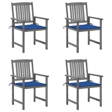 Tuinstoelen Met Kussens Massief Acaciahout Grijs 4 koningsblauw