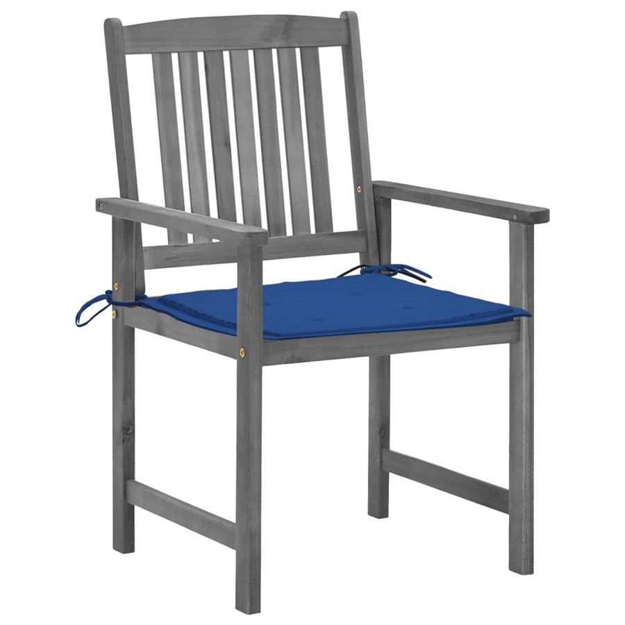 Tuinstoelen Met Kussens Massief Acaciahout Grijs 4 koningsblauw
