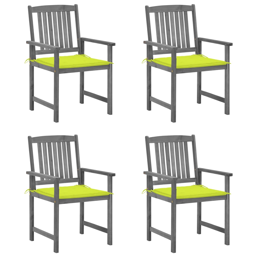Tuinstoelen Met Kussens Massief Acaciahout Grijs 4