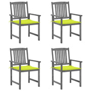 Tuinstoel massief acaciahout grijs 4 stuks