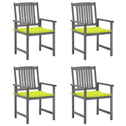 Tuinstoelen Met Kussens Massief Acaciahout Grijs 4