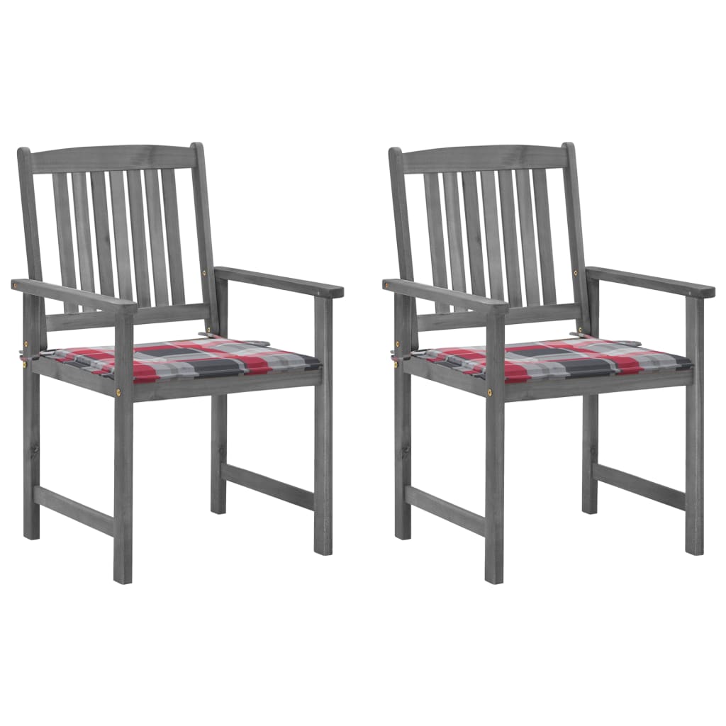 Tuinstoelen 2 St Met Kussens Massief Acaciahout Grijs 2