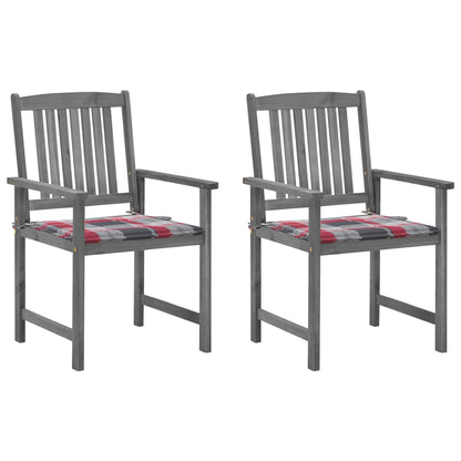 Tuinstoelen 2 St Met Kussens Massief Acaciahout Grijs 2