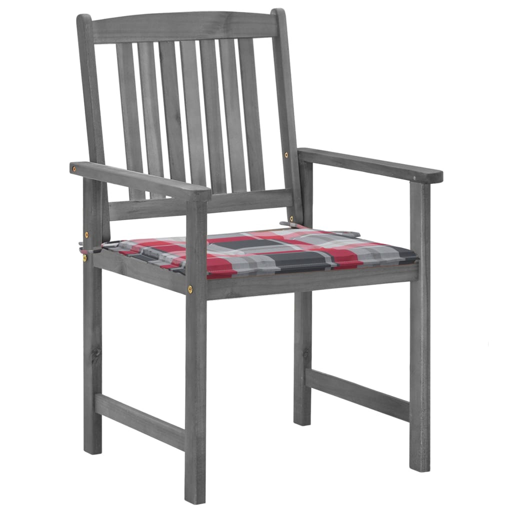 Tuinstoelen 2 St Met Kussens Massief Acaciahout Grijs 2