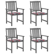 Tuinstoelen 4 st massief acaciahout grijs
