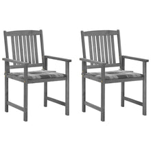 Tuinstoelen 2 St Met Kussens Massief Acaciahout Grijs 2