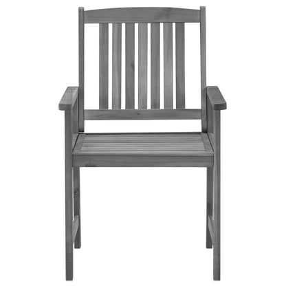 Tuinstoelen Met Kussens Massief Acaciahout Grijs 4 Grijs ruitpatroon