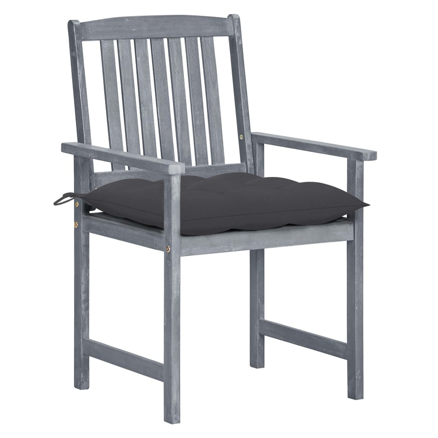 Tuinstoelen 2 St Met Kussens Massief Acaciahout Grijs 2