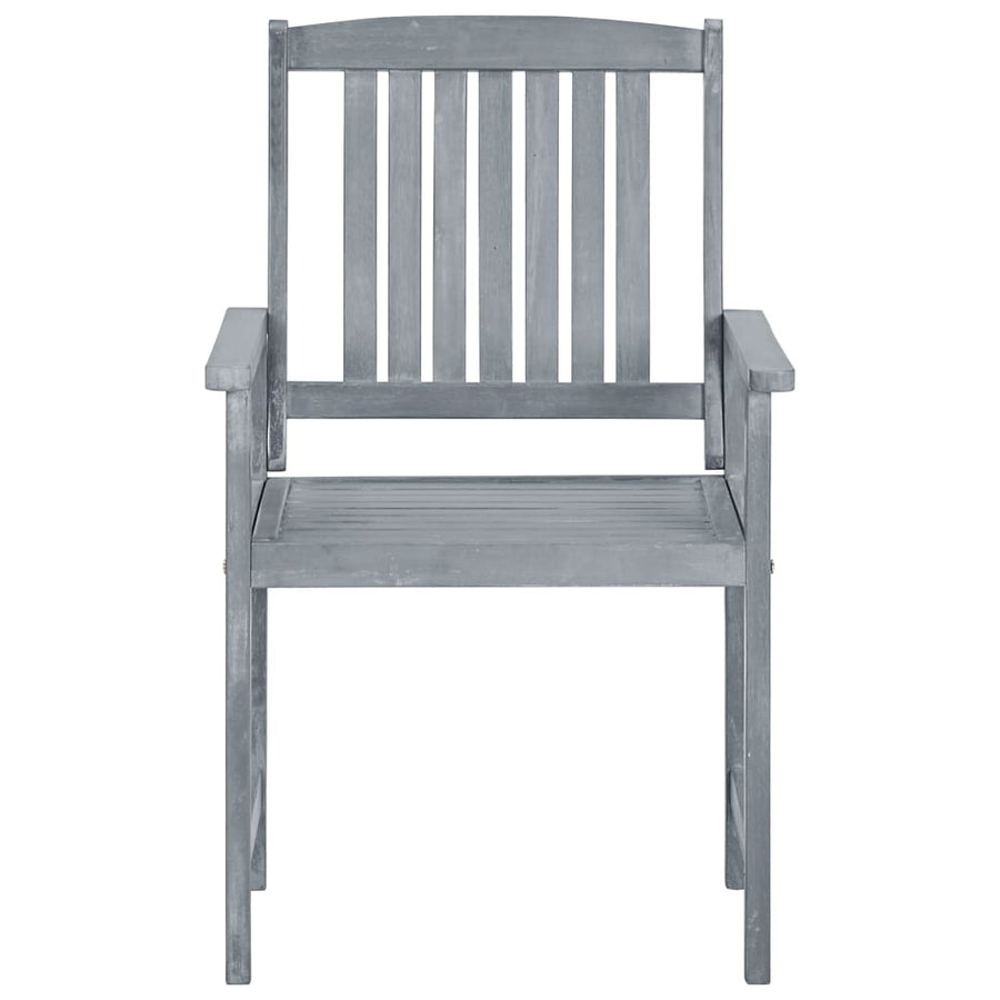 Tuinstoelen 2 St Met Kussens Massief Acaciahout Grijs 2