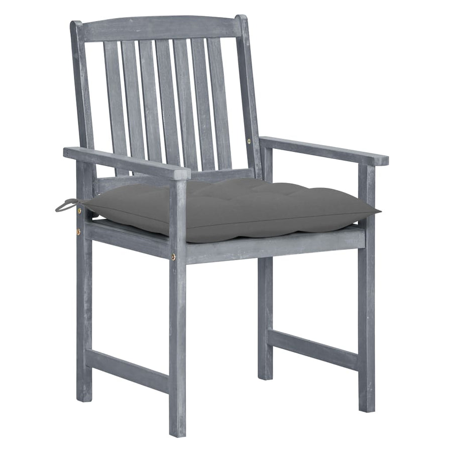 Tuinstoelen 2 St Met Kussens Massief Acaciahout Grijs 2