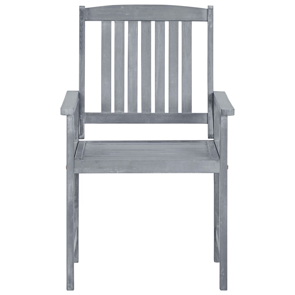 Tuinstoelen 2 St Met Kussens Massief Acaciahout Grijs 2